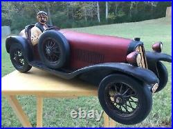 Vintage 1926 Bugatti Racecar Resin Model Large 27 Antique Collectable Very Nice