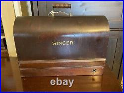 Vintage 1930 Singer Sewing Machine Model 128-13 Bentwood Case Very Nice Antique