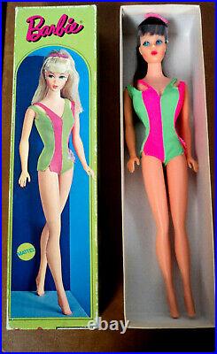 Vintage 1969 Standard Barbie Dk. Brown Hair Iin Original Box Very Nice
