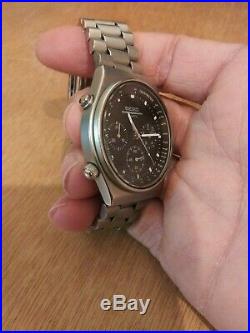 Vintage 1985 Seiko 7A28-701A JDM Speedmaster Chronograph Men's Watch Very Nice