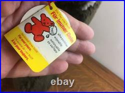 Vintage 24 STEIFF BEAR ON WHEELS Pull Toy Original Ear Button Tags VERY NICE