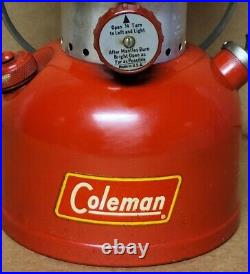 Vintage 7-1955 Model 200A Red Coleman single mantle Lantern VERY NICE & CLEAN