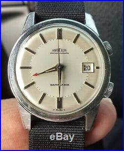 Vintage Angelus Datalarm Wristwatch. Very Nice Condition. Need service