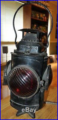 Vintage Antique Adlake Non Sweating Chicago Railroad Latern Lamp Very Nice