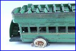 Vintage Antique Arcade Cast Iron Yellow Coach Bus Very Nice