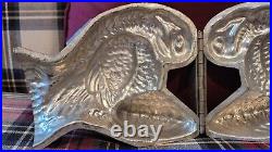 Vintage Antique Metal Hinged Turkey Chocolate Candy Mold 6 1/2 Tall Very Nice