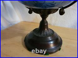 Vintage Antique Very Nice Maitland Smith Bronze And Porcelain Urn, No Damage
