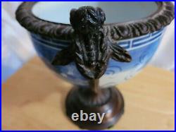 Vintage Antique Very Nice Maitland Smith Bronze And Porcelain Urn, No Damage