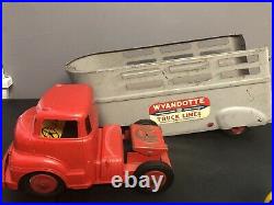 Vintage Antique Wyandotte Truck & Trailer Pressed Steel. Very Nice Original Cond