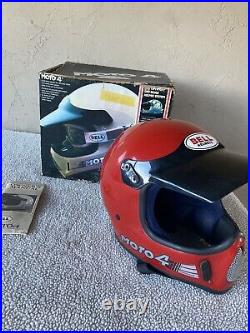 Vintage Bell Moto 4 Red Motorcycle Helmet 7 1/4 Very Nice