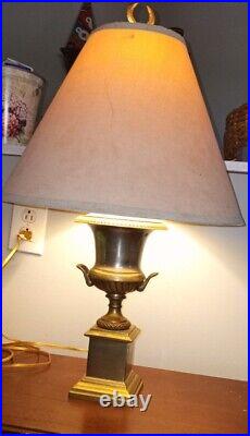 Vintage CHAPMAN Brass Neo-Classical Trophy Table Lamp w Shade 27 very nice