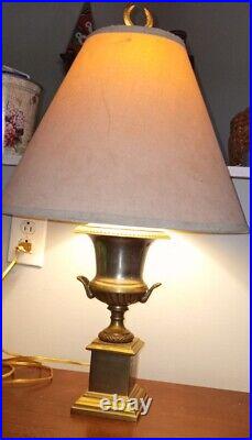 Vintage CHAPMAN Brass Neo-Classical Trophy Table Lamp w Shade 27 very nice