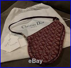 Vintage Christian Dior Saddle Bag Trotter Logo Red Purse very nice with tags & bag