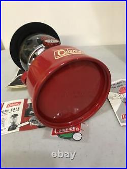 Vintage Coleman 200A Red Single Mantle Lantern withOriginal Box 8/71 very nice