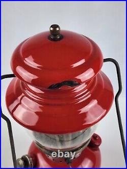 Vintage Coleman Model 200a red Lantern with Globe Very nice condition 3/61
