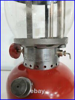 Vintage Coleman Red Model 200A Gas Lantern, July 1953, Very Nice Working cond