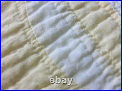 Vintage Cream and Butter Quilt Pretty Pattern 76 x 75 Very Nice