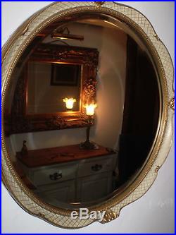 Vintage Danish Bevelled Edge Ornate Mirror, Very Nice Condition