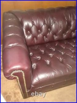 Vintage English Tufted Leather Chesterfield Sofa Great Cond, Very Nice, Must See