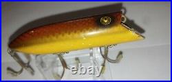 Vintage Fishing Lure Heddon Head On Basser Rare Red Scale Very Nice
