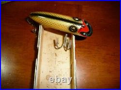 Vintage Heddon Basser Fishing Lure In Box. 2 Hook Very Nice Color