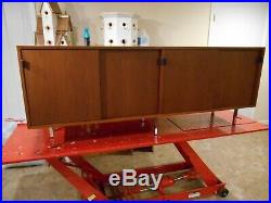 Vintage Modern Florence Knoll 72 Walnut Credenza Leather Pulls Very Nice