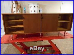 Vintage Modern Florence Knoll 72 Walnut Credenza Leather Pulls Very Nice