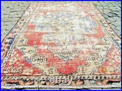 Vintage Muted Color Low Pile Rug Anatolian OUSHAK Rug 43'' X 62'' Area Rug