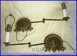 Vintage Pair Of Swing Arm Wall Lamps Very Nice Made In Spain L00K! Read On