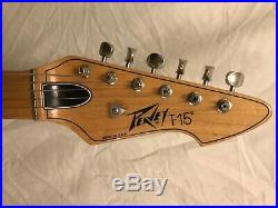 Vintage Peavey T-15 Natural Electric Guitar USA Very Nice! Original Amp Case