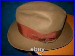 Vintage STETSON TWENTY The Sovereign FEDORA HAT with Original Hat Box. VERY NICE