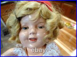 Vintage Shirley Temple 13'' Composition Doll Original Clothes Very Nice Cond
