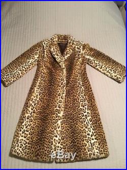 Vintage Sportowne Leopard Print Faux Fur Womens Coat Medium Very Nice