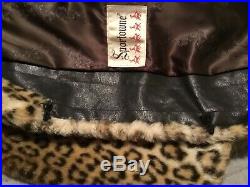 Vintage Sportowne Leopard Print Faux Fur Womens Coat Medium Very Nice