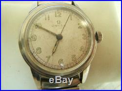 Vintage Stainless Steel Omega Wind Up Wrist Watch Very Nice
