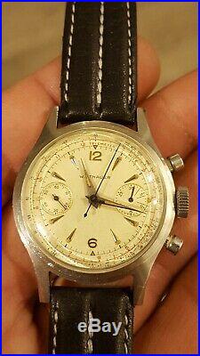 Vintage Wittnauer Stainless Steel Chronograph Cal. Venus 188 Serviced Very Nice