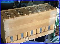 Vintage Wood Library Card File Catalog Cabinet 10 Drawer, Very Nice shape