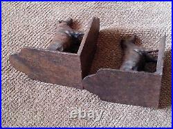 Vintage/antique Solid Cast Iron Pair Of Cow Bookends, Very Nice