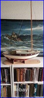 Vintage hand designed/ built balsa Sailboat 1950's Very nice condition