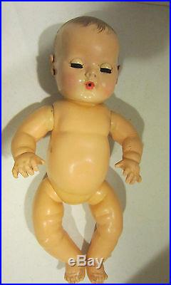 Vintage hard plastic & rubber Effanbee 15 Dy DEE Baby very nice body & face