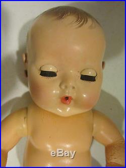 Vintage hard plastic & rubber Effanbee 15 Dy DEE Baby very nice body & face