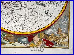 WORLD MAP 1807 Jean-Baptiste CLOUET VERY LARGE NICE ANTIQUE ENGRAVED MAP