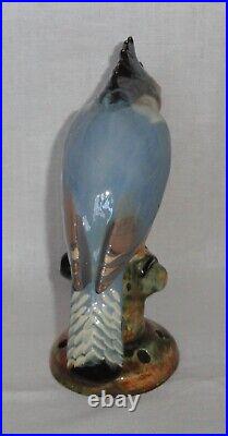 Weller Pottery 9 Kingfisher Bird Flower Frog Figurine 1915 Antique Very Nice