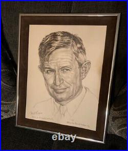 Will Rogers Print 1963 by Charles Banks Wilson Signed Very Nice Framed 16X13