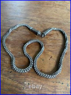 Wonderful Tribal Antique Silver Rope Chain Necklace India Nepal Tibet VERY NICE